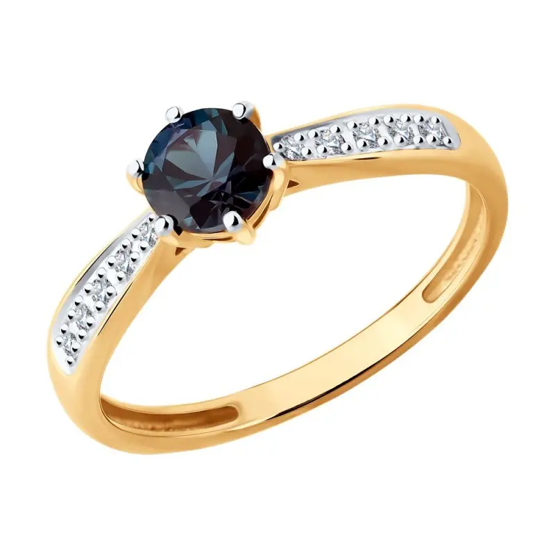 Кольцо декоративное из комбинированного золота