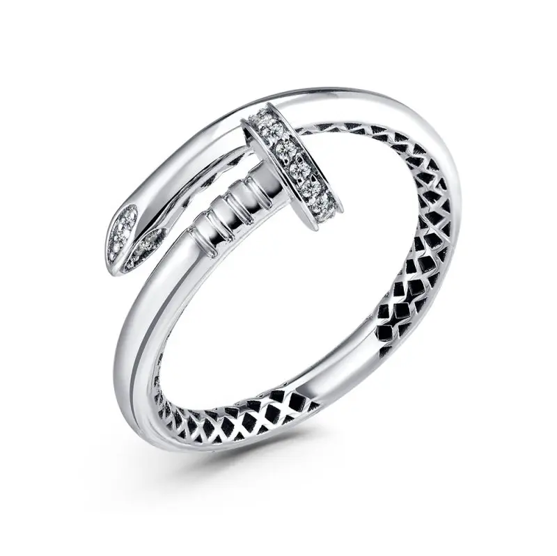 Кольцо декоративное из белого золота