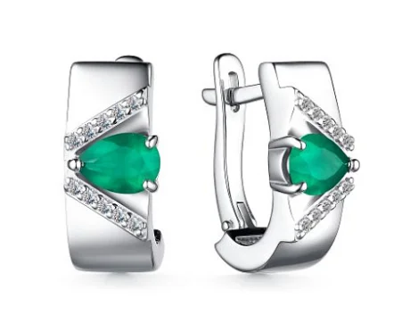 Серьги с английским замком из серебра