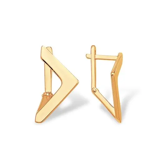 Серьги с английским замком из красного золота