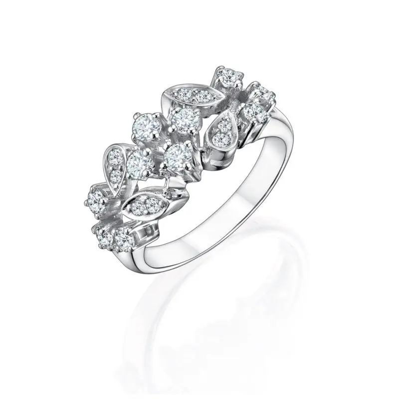 Кольцо декоративное из белого золота