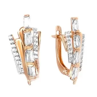 Серьги с английским замком из красного золота