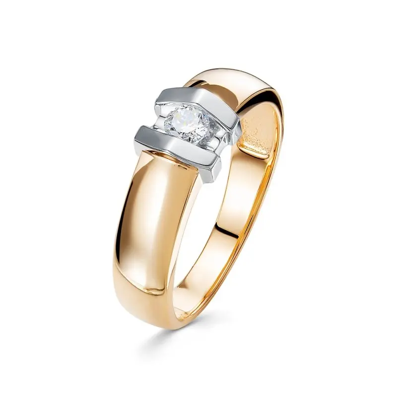 Кольцо декоративное из комбинированного золота