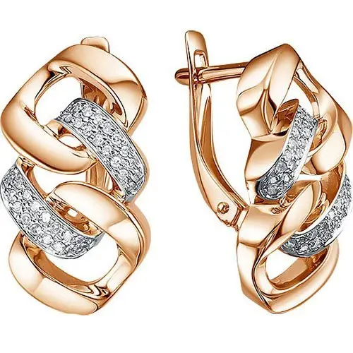 Серьги с английским замком из красного золота