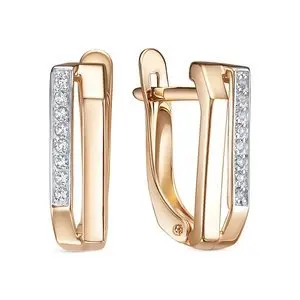 Серьги с английским замком из красного золота