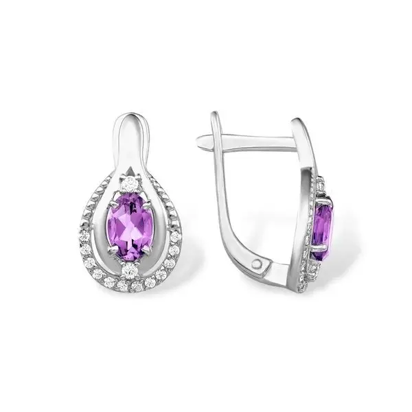 Серьги с английским замком из серебра