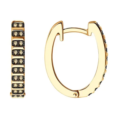 Серьги с английским замком из красного золота