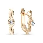 Серьги с английским замком из красного золота