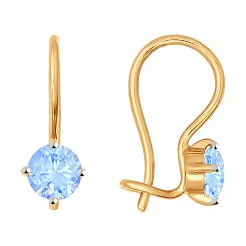 Серьги детские из красного золота