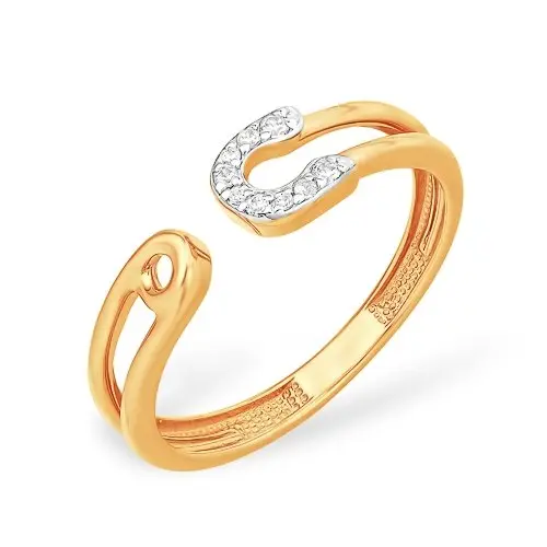 Кольцо декоративное из комбинированного золота