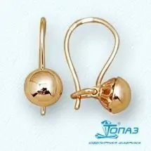 Серьги детские из красного золота