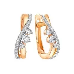 Серьги с английским замком из красного золота