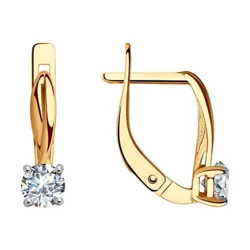 Серьги с английским замком из красного золота