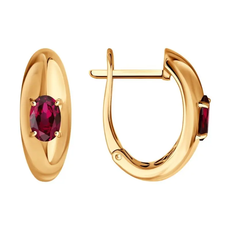 Серьги с английским замком из комбинированного золота