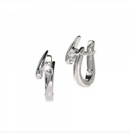 Серьги с английским замком из белого золота