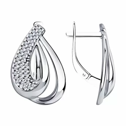 Серьги с английским замком из серебра
