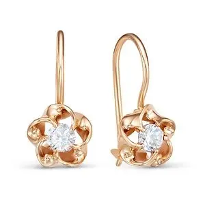 Серьги детские из красного золота