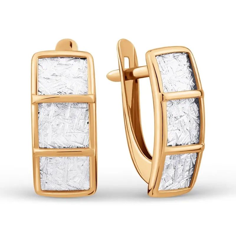 Серьги с английским замком из комбинированного золота