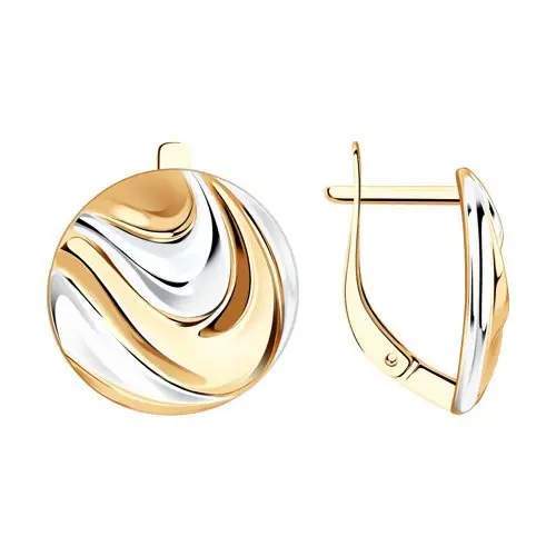 Серьги с английским замком из позолоты