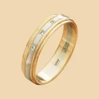 Кольцо обручальное из комбинированного золота вид 1