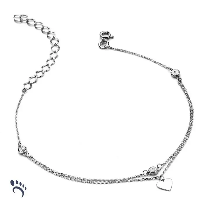 Браслет на ногу из белого золота