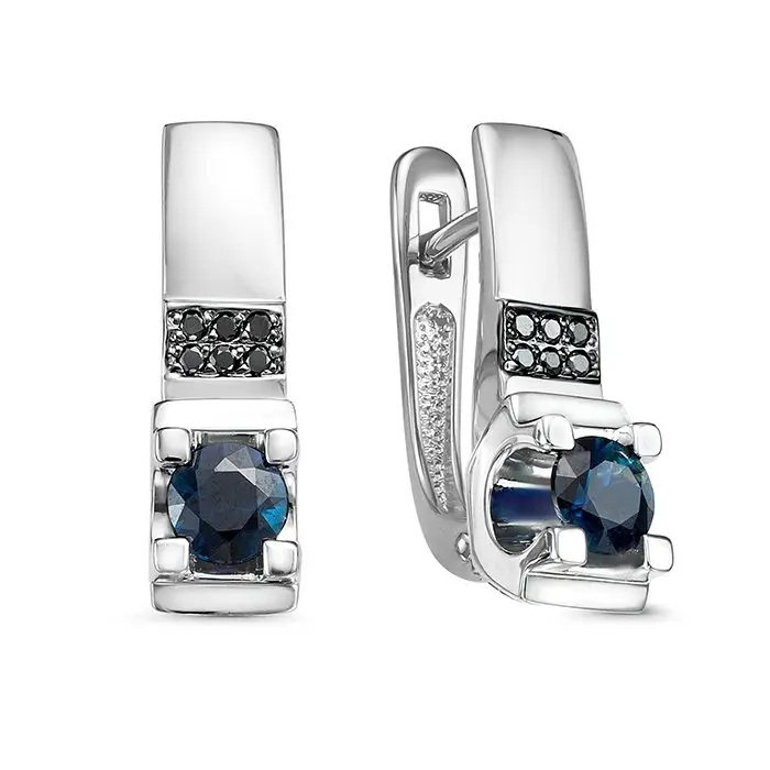 Серьги с английским замком из белого золота