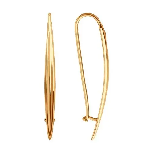 Серьги петельки из красного золота
