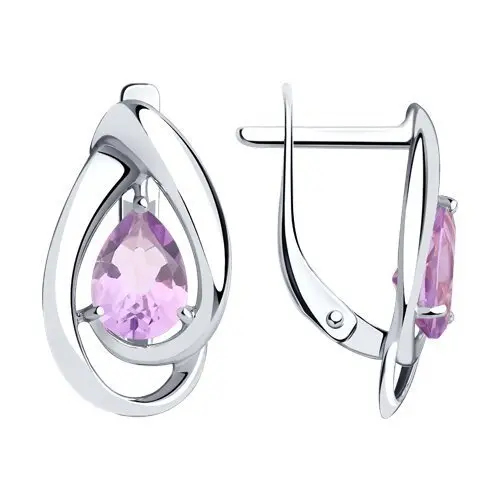 Серьги с английским замком из серебра