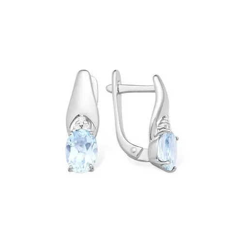 Серьги с английским замком из серебра