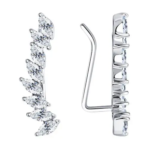 Серьги зажимы из серебра