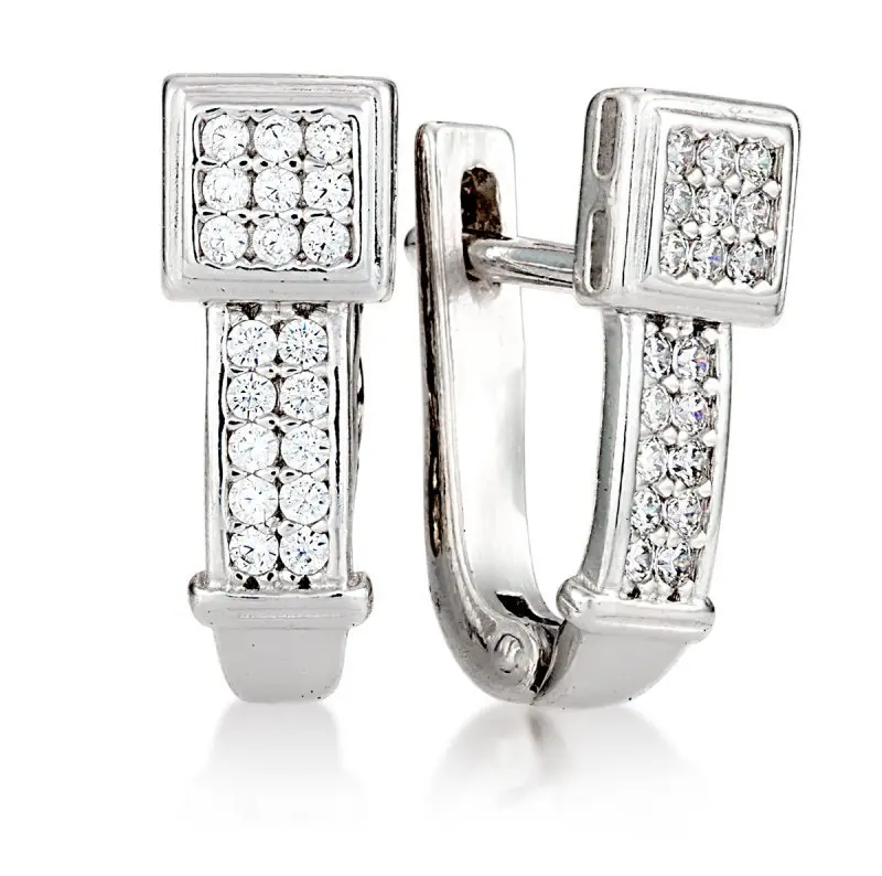 Серьги с английским замком из серебра