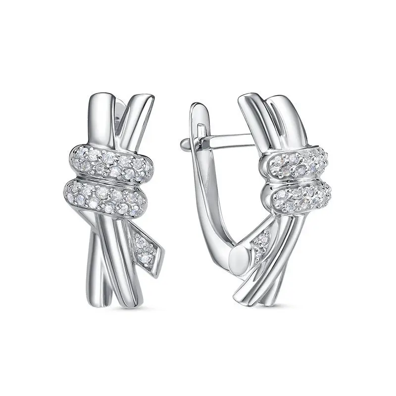 Серьги с английским замком из серебра