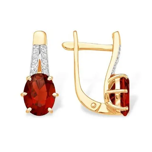 Серьги с английским замком из красного золота