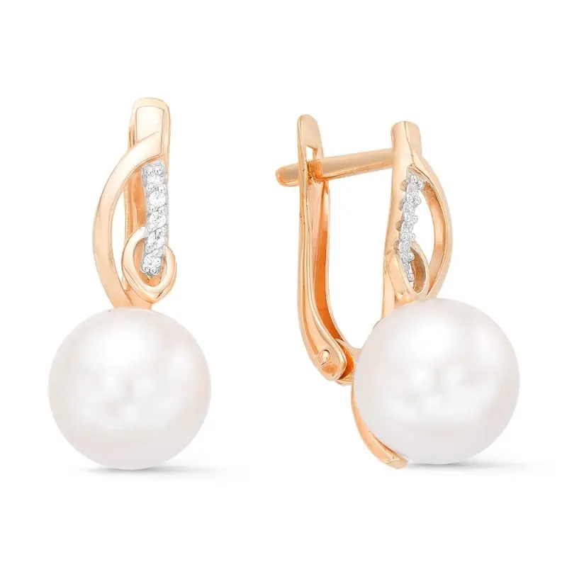 Серьги с английским замком из красного золота