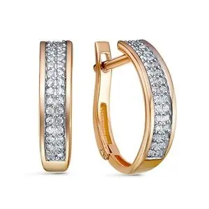 Серьги с английским замком из красного золота