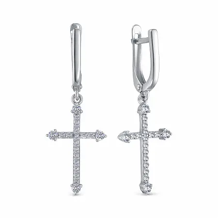 Серьги подвесные из серебра