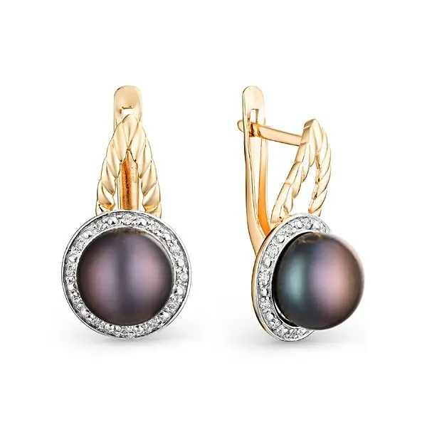 Серьги с английским замком из красного золота