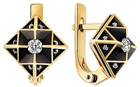 Серьги с английским замком из белого золота