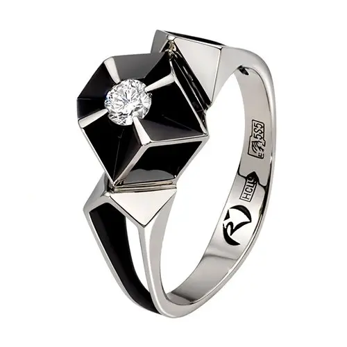 Кольцо декоративное из белого золота