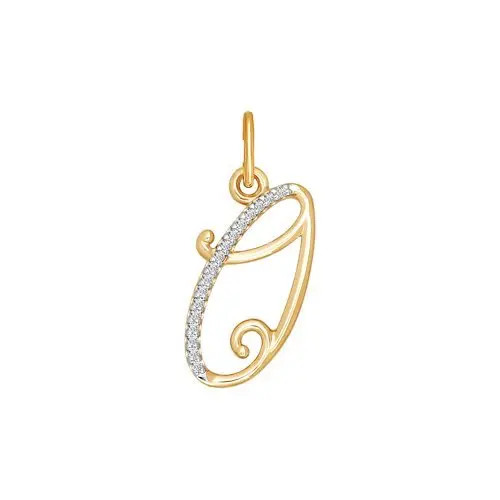 Подвеска буква из комбинированного золота