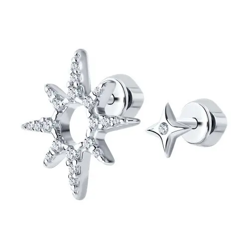Серьги пуссеты из серебра