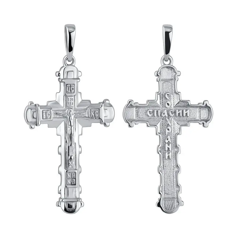 Подвеска крест из серебра