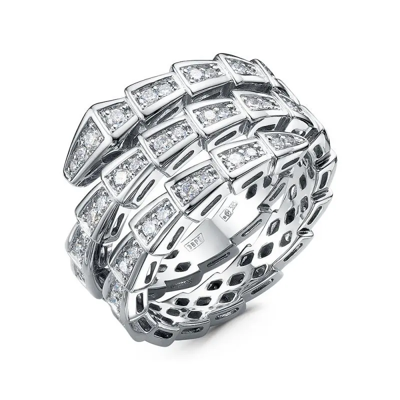 Кольцо декоративное из белого золота