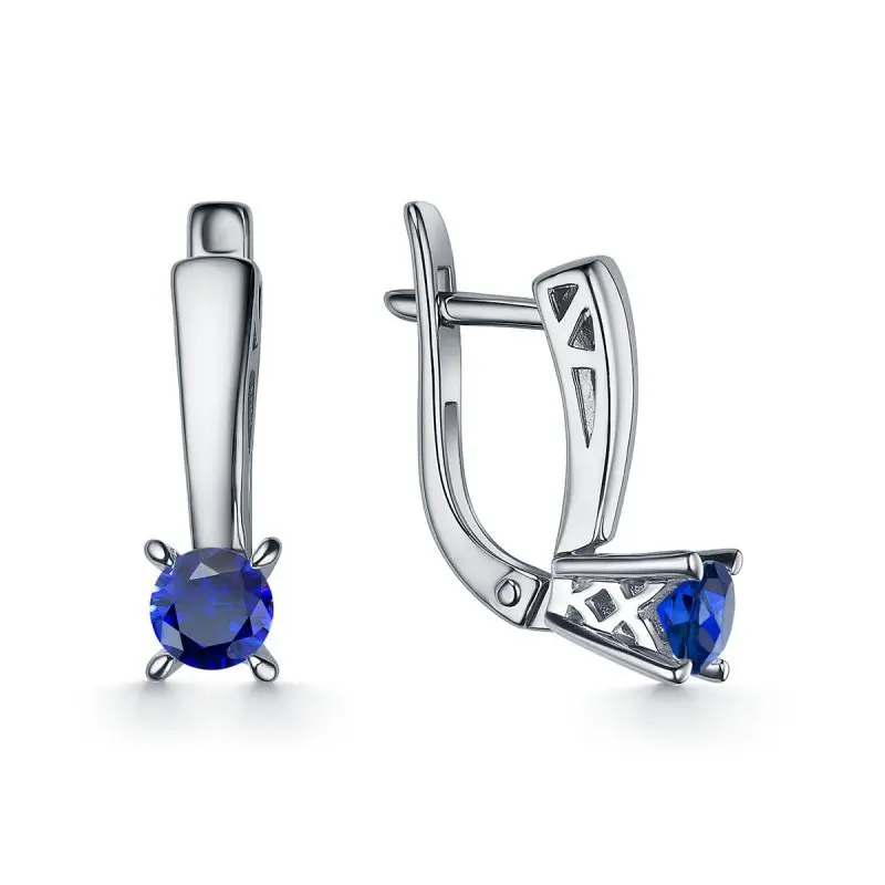 Серьги с английским замком из белого золота