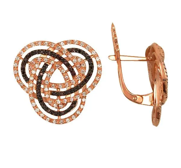 Серьги с английским замком из красного золота