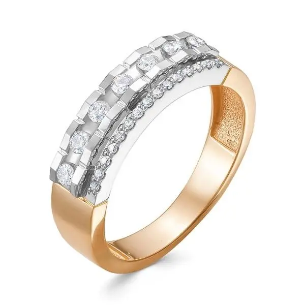 Кольцо декоративное из комбинированного золота