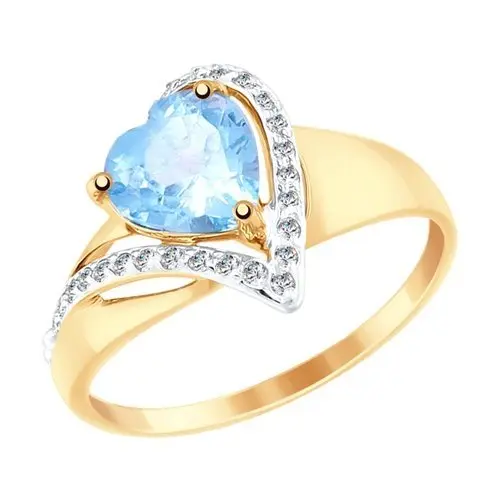 Кольцо декоративное из комбинированного золота