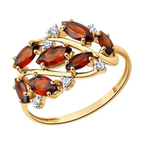 Кольцо декоративное из красного золота