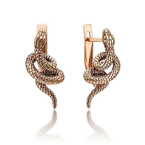 Серьги с английским замком из красного золота