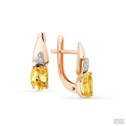 Серьги с английским замком из красного золота